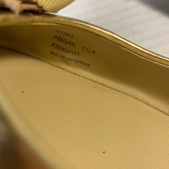 Coach Abigail Gold Sequin Ballet Flats With Logo Charms - Picture 8 of 8